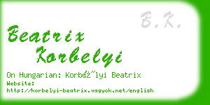 beatrix korbelyi business card